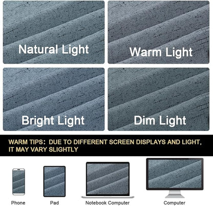 PrinceDeco Blackout Curtains 63 Inch Length Stone Blue Short Blackout Curtains for Bedroom Living Room Anti-Rust Grommet Thermal Insulated with White Liner, 52" W x 63" L, 2 Panels Set