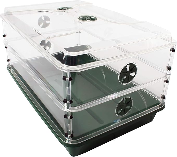 EarlyGrow 93807 Domed Propagator, 2 Height Extenders, Green