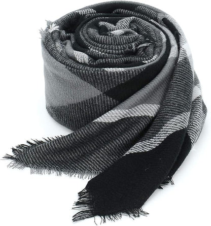 American Trends Women's Cozy Warm Winter Fall Blanket Scarf Stylish Soft Chunky Checked Giant Scarves Shawls