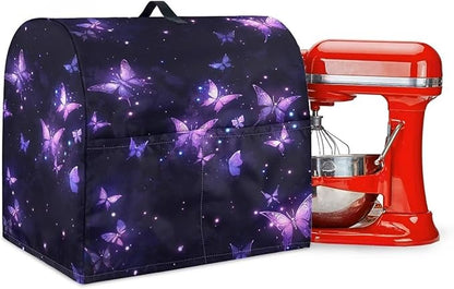 Purple Butterfly Mixer Covers Kitchen Stand Mixer Cover Kitchen Appliance Dust Cover Protection Washable Dustproof Cover for 6-8 Quart Mixer Cover