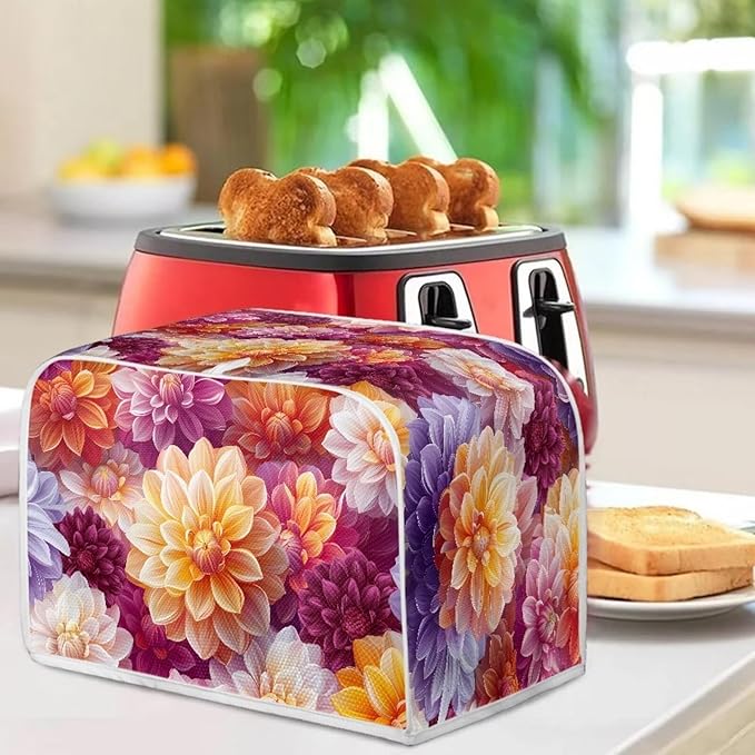 Bright Floral Blender Dust Cover Toaster Cover Boho Mandala Floral 2 Slice Washable Kitchen Small Appliance Cover