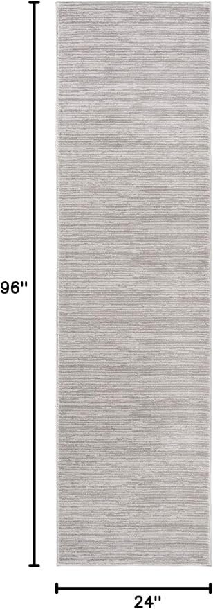 SAFAVIEH Vision Collection Runner Rug - 2'2" x 8', Silver, Modern Ombre Design, Non-Shedding & Easy to Clean, Ideal for Entryway, Foyer, Bedroom, Hallway (VSN606G)