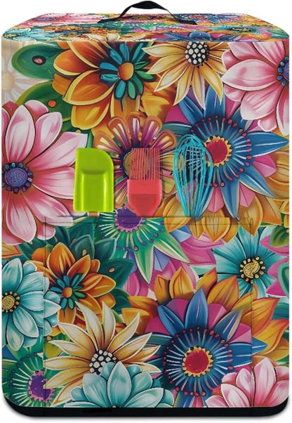 Dust Cover for Air Fryer and Extra Accessories, Dust Proof Easy to Clean Electric Appliance Cover With Pockets and Handle, Boho Flower
