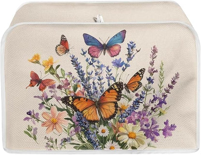 ZFRXIGN Flower Butterfly Toaster Cover Small Appliance Covers Toaster Cover 4 Slice Kitchen Decor Toaster with Top Handle Toaster Bag Dust Cover Beige Daisy Toaster Cover