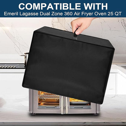 Heavy Duty Air Fryer Oven Cover for Emeril Lagasse Dual Zone 360 25QT French Door, Heat Resistant Dust Proof Protector, Waterproof Appliance Cover Fits 17.73"D x 15.37"W x 13.79"H