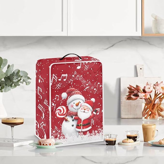 Coffee Maker Cover for Kitchen Counter Christmas Santa Claus Coffee Machine Dust Cover Keep Kitchen Appliance Clean