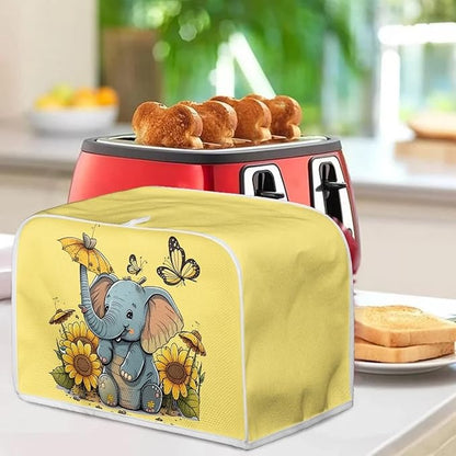 ZFRXIGN Elephant Sunflower Toaster Cover 2 Slice Small Appliance Covers Kitchen Microwave Oven Dust Cover Case Protector Waterproof Toaster Covers Butterfly Yellow