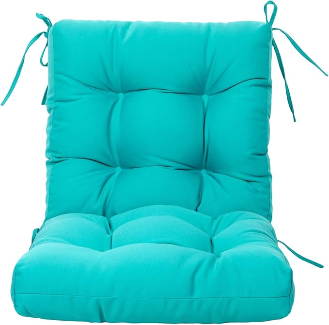 ARTPLAN Seat/Back Outdoor Chair Cushion,Set of 4 Patio Chair Cushion with Tie,Tufted Replacement for Patio Furniture,20x20x4 Inches,4 Count