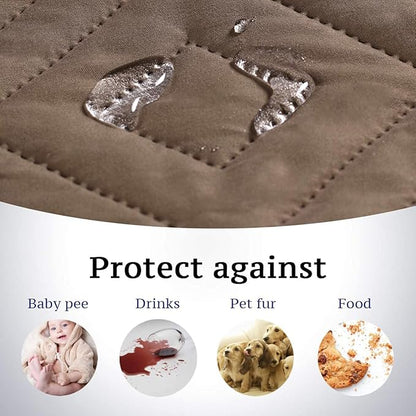 H.VERSAILTEX Reversible Loveseat Cover Furniture Protector Anti-Slip Water Resistant 2" Wide Elastic Strap Couch Covers Pets Kids Fit Sitting Width Up to 46"(Love Seat: 75" x 90", Taupe Brown/Beige)