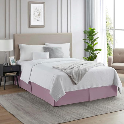 Nestl Dusty Purple Full Bed Skirt - Full Size Bed Skirt 14 Inch Drop - Brushed Microfiber Bed Skirts - Hotel Quality Pleated Bed Skirt - Shrinkage & Fade Resistant