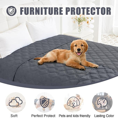 Smiry Waterproof Dog Bed Cover Blanket 40x70, Soft Reversible Pet Blanket, Washable Leakproof Cats Dogs Couch Cover for Sofa, Couch, Furniture, Lattice, Dark Grey/Dark Grey