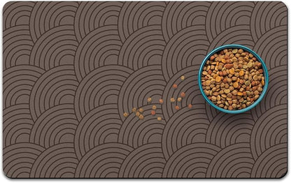 Dog Food Mat for Floors, Absorbent and Quick-Drying Pet Cat Food Mat,Anti-Fouling and Easy-to-Clean Pet Feeding Mat,Dog Bowl Mats for Messy Drinking Water Bowls.16x24inch Boho Style
