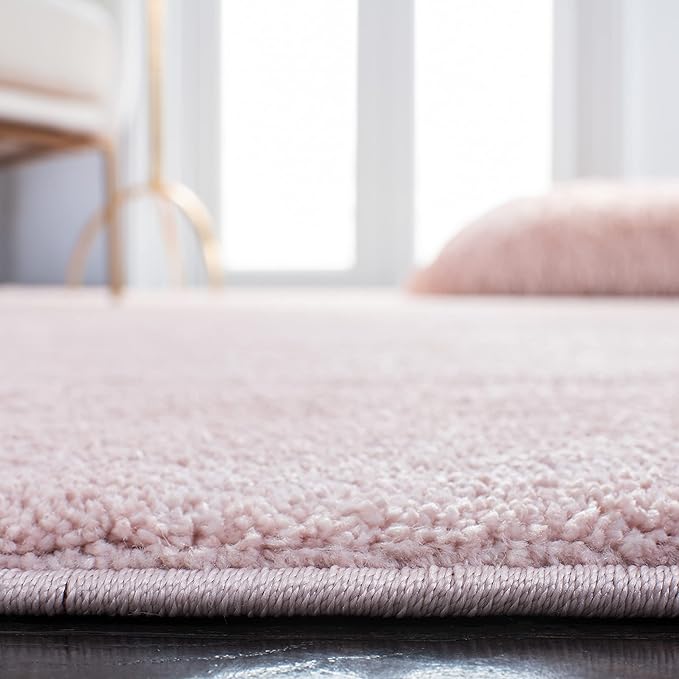 SAFAVIEH Pattern and Solid Collection 6'7" Round Pink PNS320 Non-Shedding Area Rug