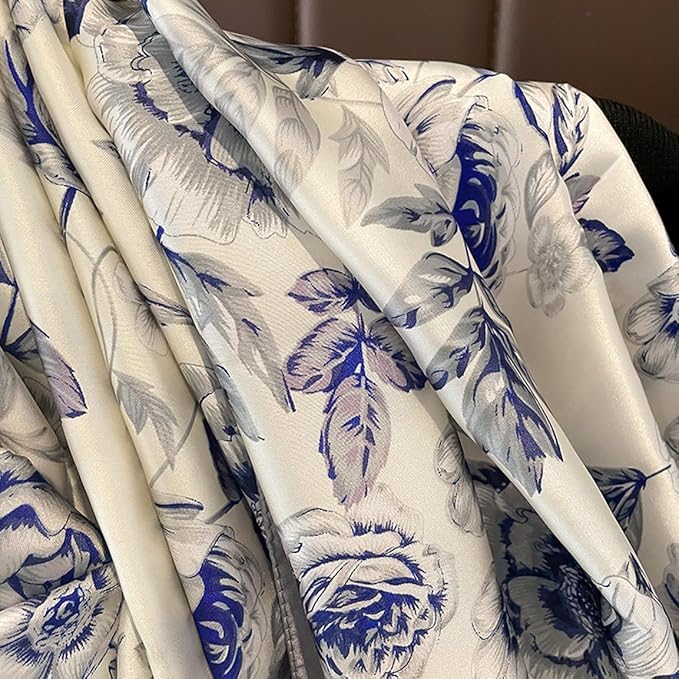 Fashion Scarves Scarf 100% Silk Feeling Scarf Silk Like Scarves Long Lightweight Sunscreen Shawls for Women