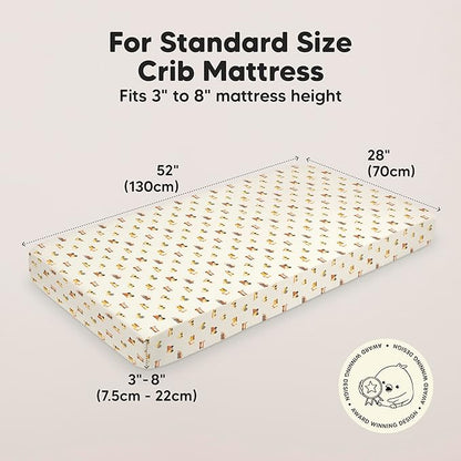KeaBabies 2-Pack Baby Crib Sheets for Boys, Girls - 52x28 Viscose Derived from Bamboo Toddler Bed Sheets Neutral, Fitted Crib Mattress Cover for Standard Baby Bedding, Soft & Cozy (Construction)