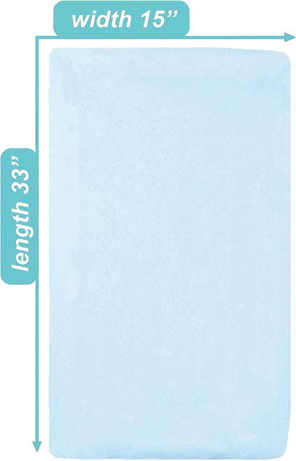 American Baby Company 15" x 33" Fitted Bassinet Sheet, 100% Natural Cotton Jersey Knit, Baby Blue, Soft Breathable, for Boys and Girls