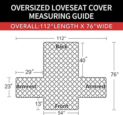 Easy-Going Sofa Slipcover Reversible Loveseat Sofa Cover Couch Cover for 2 Cushion Couch Furniture Protector with Elastic Straps for Pets Kids Dog Cat (Oversized Loveseat, Beige/Beige)