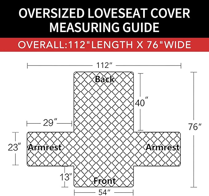 Easy-Going Sofa Slipcover Reversible Loveseat Sofa Cover Couch Cover for 2 Cushion Couch Furniture Protector with Elastic Straps for Pets Kids Dog Cat (Oversized Loveseat, Christmas Red/Ivory)