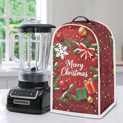 Merry Christmas Blender Cover Dust Cover for Kitchen Washable Food Processor Dust Covers with Handle Easy to Install Protection Covers for Stand Mixer Juice Machine Gift for Christmas