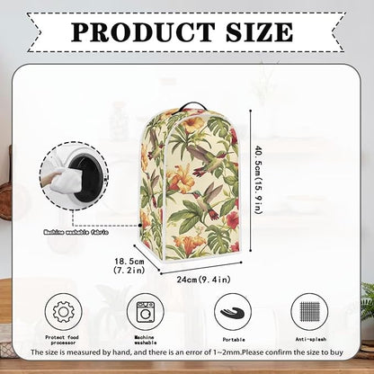 Hummingbird Dust Cover for Kitchen Blender, Toaster, Bread Maker & More - Washable, Flower Print, Dustproof Appliance Protection