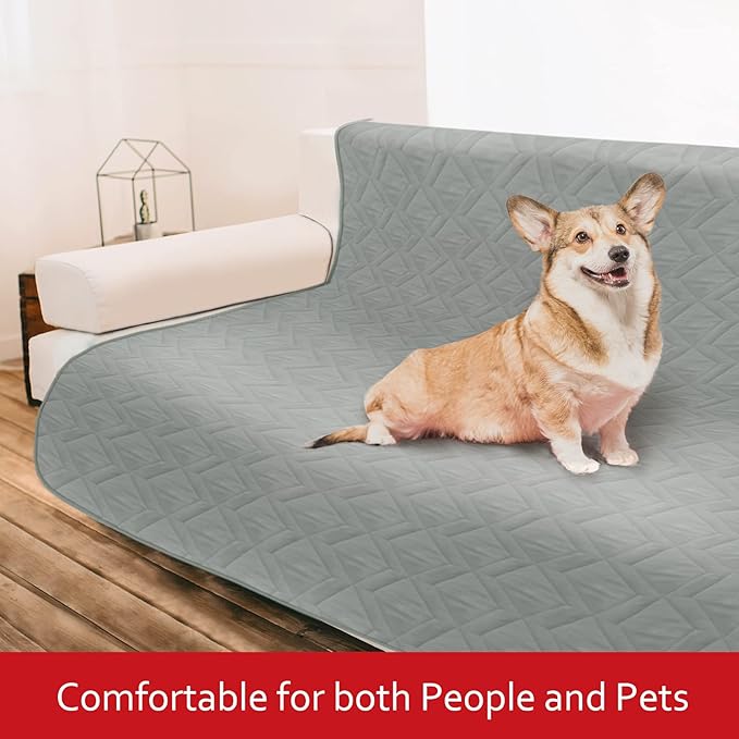 Moonsea Waterproof Dog Bed Cover Pet Blanket Sofa with Non-Skid Bottom, Couch Cover for Dogs, Mattress Protector Furniture Protector(86" X 82")