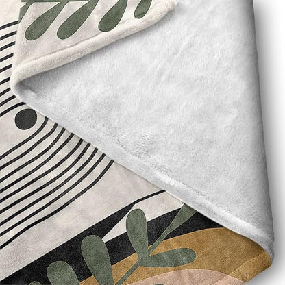 Abstract Modern Throw Blanket Boho Minimalist Mid Century Sun Aesthetic Soft Warm Bed Bedding Women Blankets for Couch Bedroom Sofa Office Cozy Flannel Blanket Orange Beige Black,40"X50"