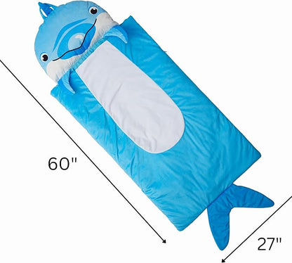 Kid's Nap Buddies Character Preschool Nap Mat, Toddler Sleeping Bag with Pillow for Daycare, Ages 3+