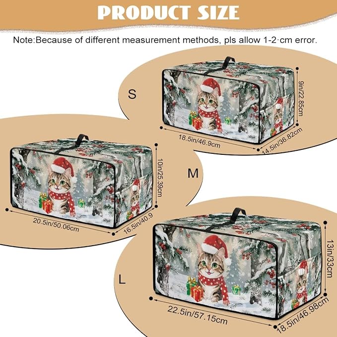 Air Fryer Toaster Oven Dust Cover Dust Protection Countertop Convection Oven Cover Stain-resistant Kitchen Appliance Protector for Christmas Winter, L, Cat Snowy Tree Print