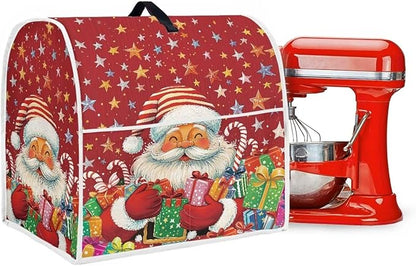 Christmas Stand Mixer Cover Dust Cover Santa Claus Red Stand Mixer Covers For Kitchen Aid 6-8 Quart Mixers Dustproof Cloth Cover for Small Appliance Protector, Christmas Tabletop Decor