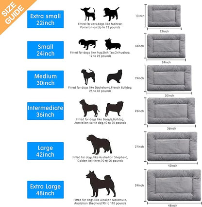 Dog Beds Crate pad for Extral Small Fit Metal, Utral Soft,Washable&Antislip Kennel Pad for Dogs Cozy Sleeping Mat,Gray 22inch