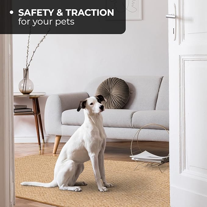 House, Home and More Skid-Resistant Carpet Indoor Area Rug Floor Mat - Praline Brown - 6 Ft X 9 Ft - Non Slip Rubber Backing, Stain Resistant, Dog Friendly, Living Room Bedroom Kitchen Entryway