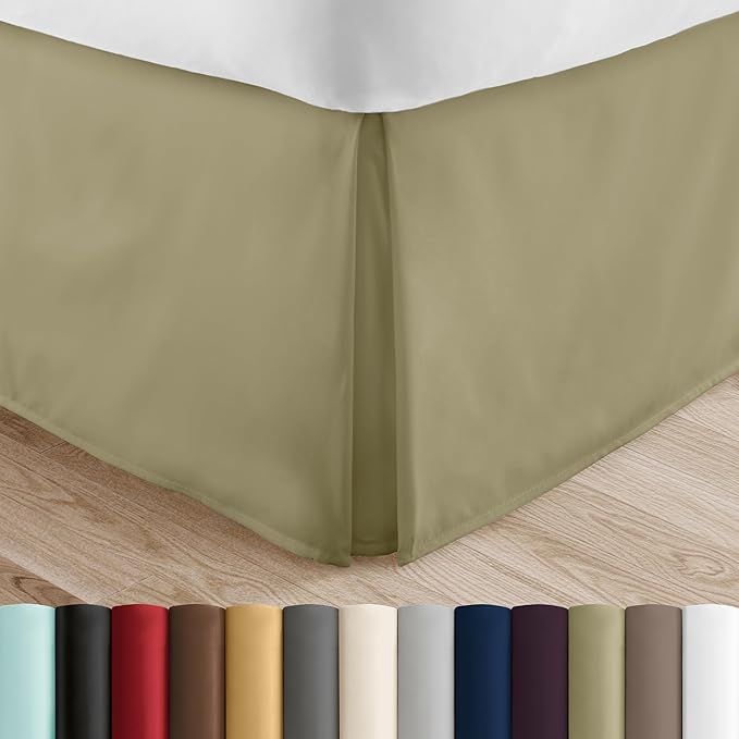 Linen Market Bed Skirt - Ultra Soft Microfiber - Easy Fit with 14 Inch Tailored Drop - Hotel Quality, Shrinkage & Fade Resistant - Bed Cover - Queen Bed Set - Bedroom Décor - (Queen, Sage)
