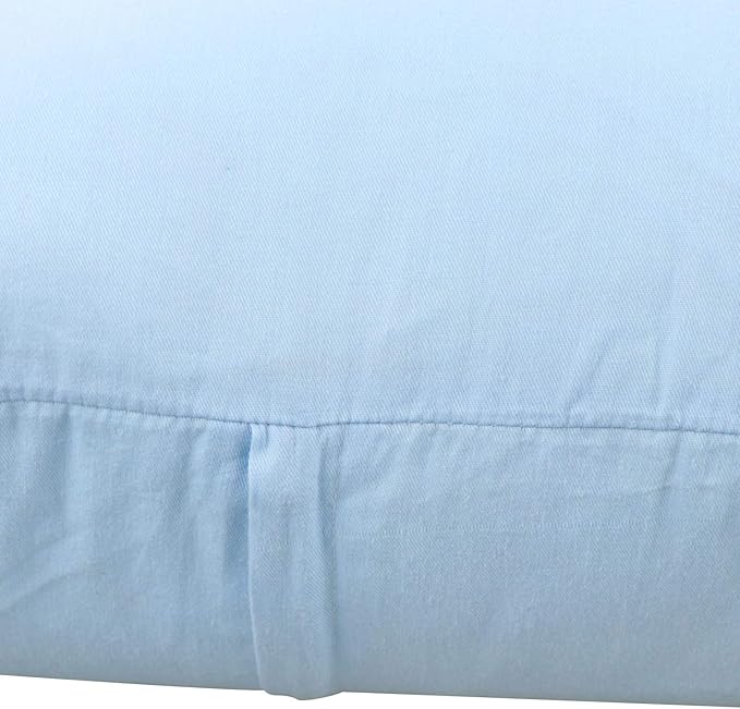Thmyo 4-Pack 100% Cotton Comfortable Solid Decorative Throw Pillow Case, Square Cushion Cover Pillowcase Sublimation Blank Pillow Covers DIY Throw Pillowcase for Sofa(26x26 inch/ 66x66cm,Light Blue)