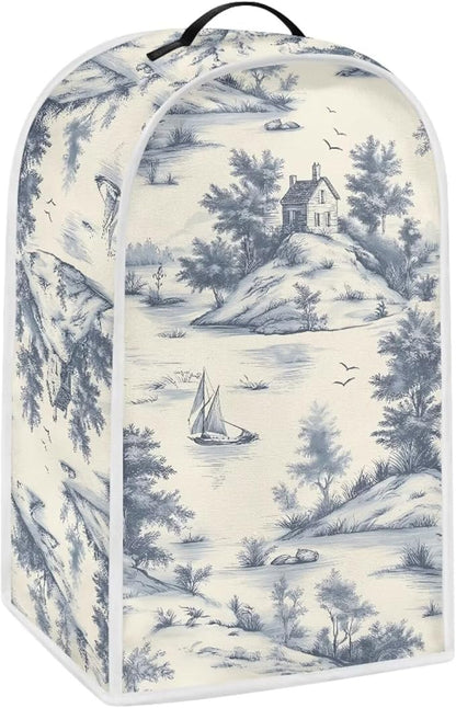 Talayituse Toile De Jouy House Print Blender Dust Cover, Fingerprint Protection Cover for Stand Mixer or Coffee Machine, Home Kitchen Appliance Covers for Stain Dust Resistant Supplies