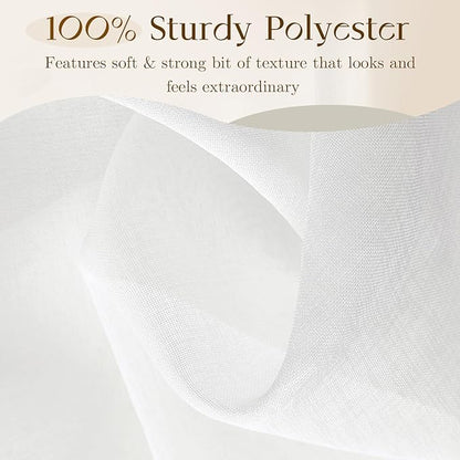 Dreaming Casa White Sheer Curtains 102 Inches Long, Rod Pocket & Back Tab Light Filtering Textured Sheers for Living Room Bedroom, 2 Panels, Each 52" W x 102" L
