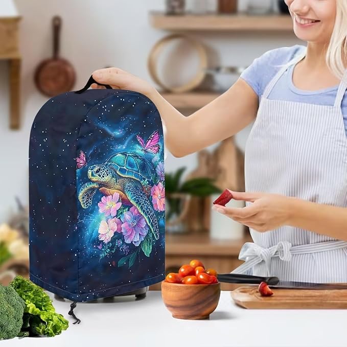 Blender Cover Kitchen Appliance Anti Fingerprint Dust Proof Stain Resistant Coffee Maker Food Processor Stand Mixer Cover for Home Kitchen Decor Hibiscus Floral Sea Turtle