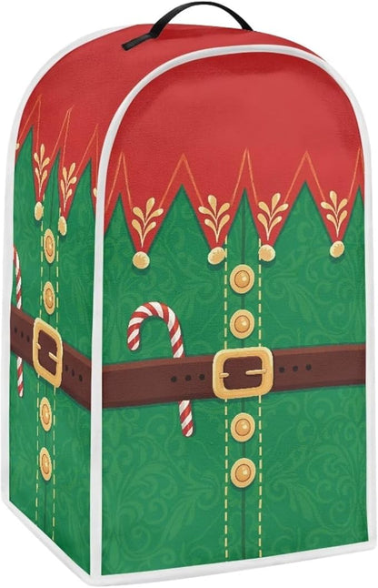 Christmas Teal Blender Cover for Kitchen Countertop Santa Claus Small Appliance Dust Cover Kitchen Decor Food Processor Protector with Handle Blender Protection Accessories
