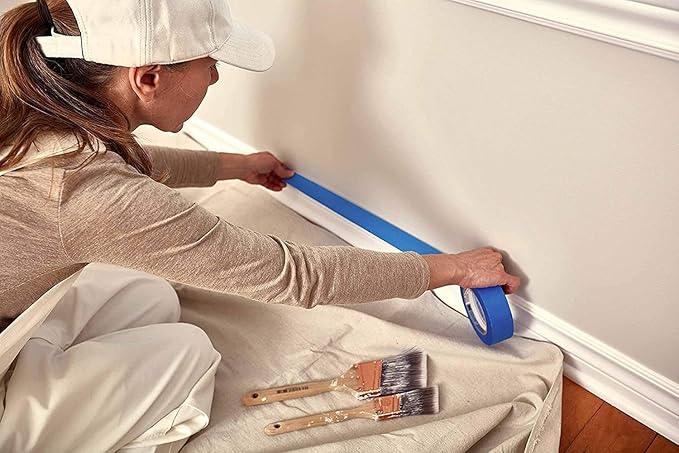 ZUPERIA Canvas Drop Cloth for Painting (Size 9x12 Feet Pack of 4) Pure Cotton Painters Drop Cloth for Painting, Furniture & Floor Protection - All Purpose Thick Canvas tarp with Double Stitched Edges