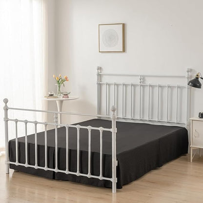 Full Bed Skirt - Bed Skirts 12 Inch Drop with Split Corners, Pleated Waffle Weave Bed Skirt, Tailored Dust Easy Fit, Machine Washable, Blcak, 12" Full