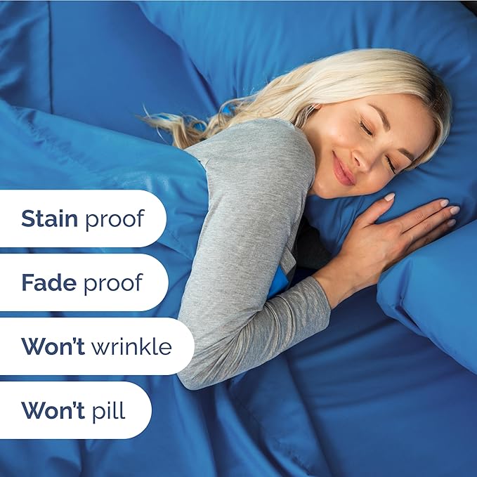 Extra Deep Pocket Twin Sheets - 3 Piece Breathable & Cooling Bed Sheets - Hotel Luxury Bed Sheet Set - Soft, Wrinkle Free & Comfy - Easily Fits Extra Deep Mattresses - Deep Pocket Royal Blue Sheets