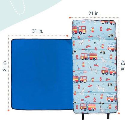 Wildkin 43-inch Kids Nap Mat – Soft Microfiber Toddler Sleeping Mat with Pillow