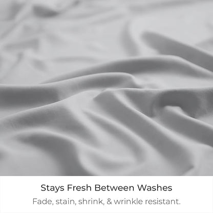 Mellanni Bed Skirt King Size - Bed Skirting - 15-Inch Tailored Drop Pleated Dust Ruffle - Hotel Luxury Bedding - Wrinkle, Fade, Stain Resistant - 1 Bedskirt (King, Light Gray)