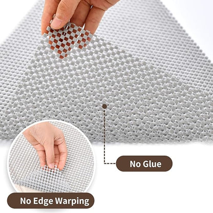 Drawer and Shelf Liner for Kitchen Cabinet: 23.6 in X 30 Ft Non Slip Waterproof Shelf Paper Non Adhesive Refrigerator Liners Light Gray Easy Liners for Bathroom