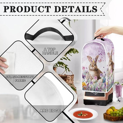 Easter Bunny Blender Covers for Kicthen, Tulip Coffee Machine Dust Cover Washable Dustproof Cover Compatible with Blender Juicer Food Processor Protection