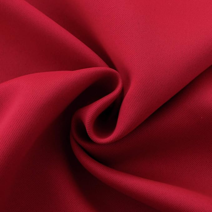 BGment Red Blackout Kitchen Curtains 40 Inch Length - Short Thermal Insulated Darpes with Rod Pocket Privacy Christmas Decor for Cafe Bathroom Window, 2 Panels, 34 x 40 Inch