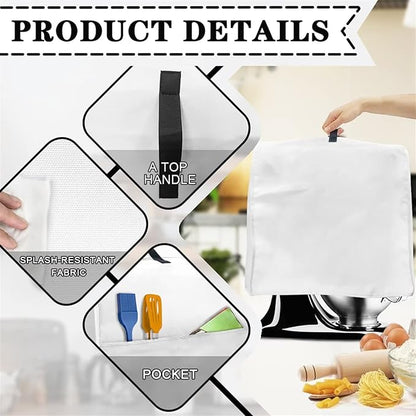 Stand Mixer Cover Compatible with Kitchen Aid Mixer, Brown Flower Kitchen Appliance Dustproof Covers with Accessories Pockets, Fits All Tilt Head & Bowl Lift Models Mixers
