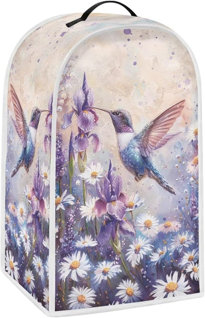 Talayituse Hummingbird Daisy Lavender Print Blender Dust Cover, Fingerprint Protection Cover for Stand Mixer or Coffee Machine, Home Kitchen Appliance Covers for Stain Dust Resistant Supplies