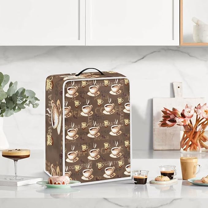 Coffee Maker Cover Dust Cover Washable Dustproof Kitchen Appliance Covers with Top Handle
