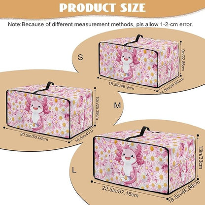 Cute Axolotl Daisy Print Microwave Oven Cover Dust-Proof Microwave Oven Cloth Cover Scratch-Resistant Foldable Small Appliance Dust Covers Case Protections Protector, M