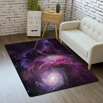Outer Space Galaxy Area Rug for Boys Room 5x8 ft Soft Non-Slip Solar System 3D Planet Universe Rug for Kids Bedroom Living Room